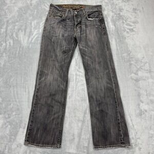 American Eagle Jeans Womens 30x30 Gray Denim Low Rise Slim Fit Straight Leg